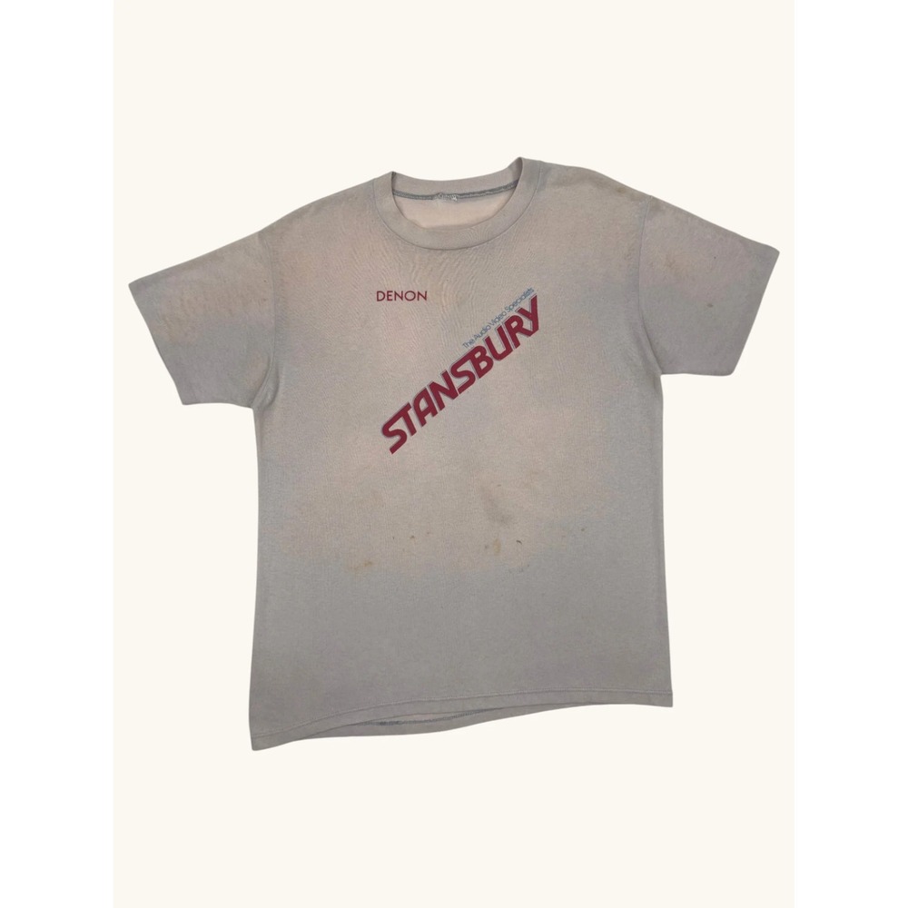 Vintage Denon Stansbury Audio Video Specialists T-Shirt Gray Promo Tech 90s L